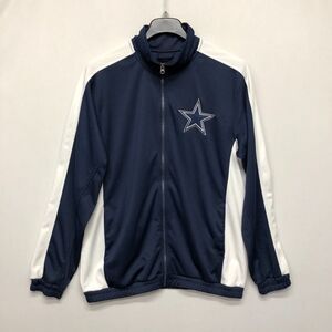 NFL Men Full Zip Dallas Cowboys Sweatshirt Track Jacket Size Large Blue B268 -10